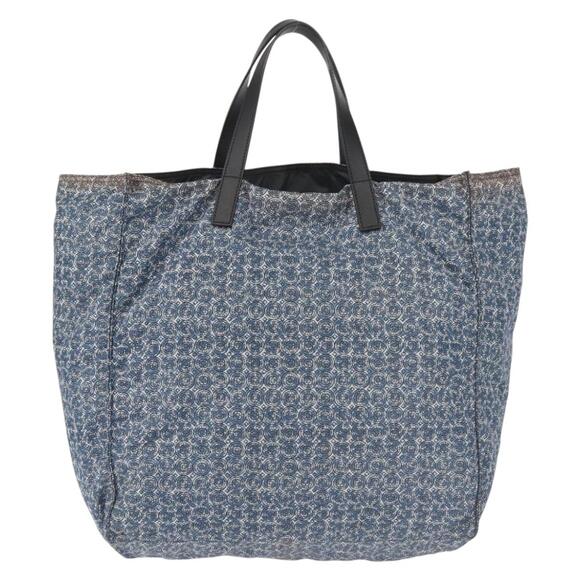 PRADA Tote Bag Nylon Blue Silver - Picture 3 of 12
